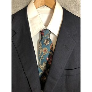 Oxxford Clothes Suit Jacket Mens 40R Blue Wool Super 120s Notch Lapel USA